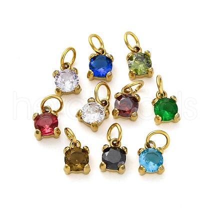 304 Stainless Steel Rhinestone Pendants STAS-E550-42G-1