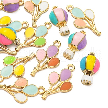 15Pcs 5 Styles Alloy Enamel Pendants ENAM-YW0004-43-1