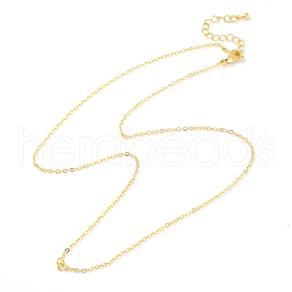 Rack Plating Brass Flat Cable Chain Necklaces NJEW-K256-06G-1