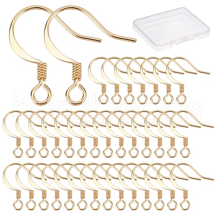 CREATCABIN 100Pcs Brass Earring Hooks KK-CN0001-79-1