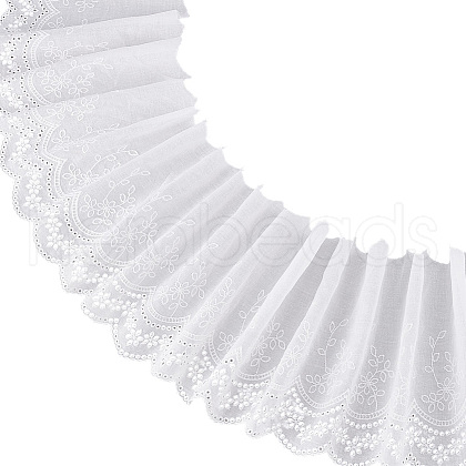 GOMAKERER 5 Yards Cotton Embroidery Flower Ribbon OCOR-GO0001-24-1