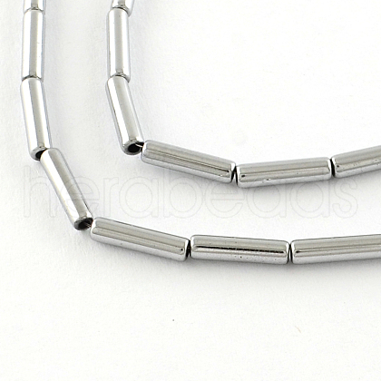 Electroplate Non-magnetic Synthetic Hematite Tube Bead Strands G-S203-10I-1