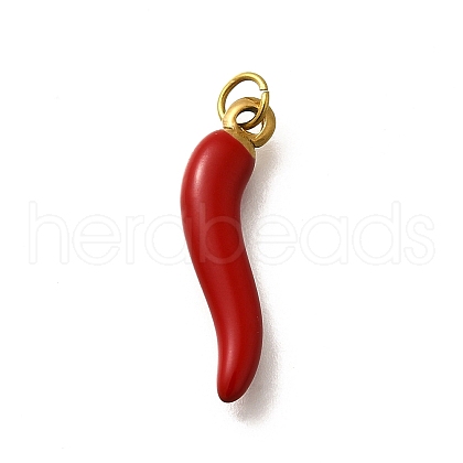 304 Stainless Steel Enamel Pendants STAS-R153-19G-1