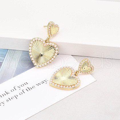 Brass ABS Imitation Pearl Stud Earrings KK-T074-49G-1
