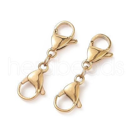 304 Stainless Steel Double Lobster Claw Clasps STAS-E163-57G-E-1