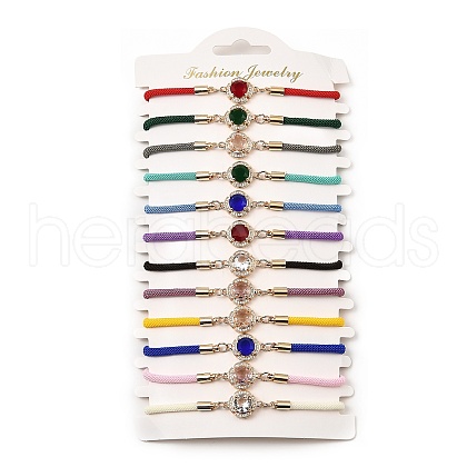 12Pcs 12 Colors Polyester Bracelets BJEW-P340-01G-1
