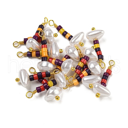 ABS Plastic Imitation Pearl Pendants KK-C046-01E-1