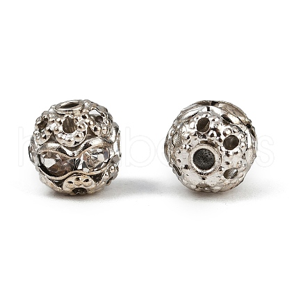 Brass Rhinestone Beads RB-A011-6mm-01P-1
