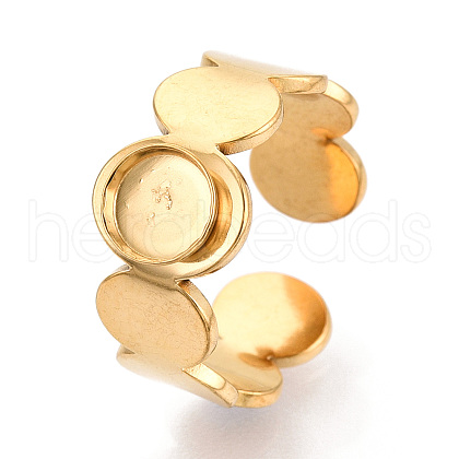 304 Stainless Steel Cuff Ring Components STAS-T066-25G-1