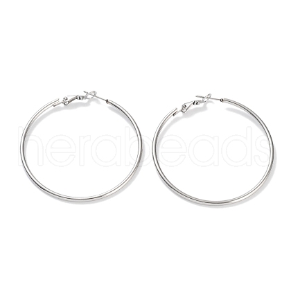 Non-Tarnish Ring 304 Stainless Steel Hoop Earrings for Women Men EJEW-B049-02F-P-1