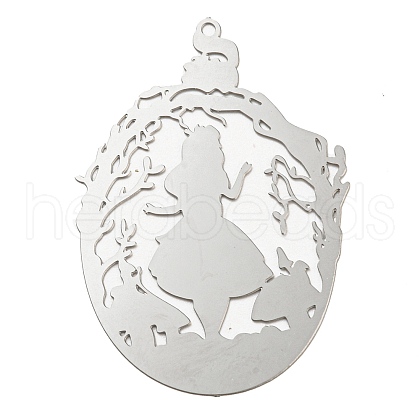 Non-Tarnish 201 Stainless Steel Pendants STAS-D023-02P-1