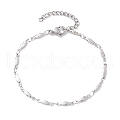 Non-Tarnish 304 Stainless Steel Oval Link Chain Bracelets for Women Men BJEW-JB10271-1