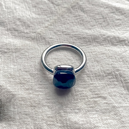 Square 304 Stainless Steel with Glass Finger Rings FS-WG8AAFA-23-1