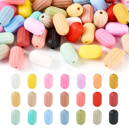 42Pcs 21 Colors Oval Silicone Focal Beads SIL-TA0001-69-1