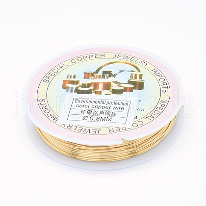 Eco-Friendly Round Copper Jewelry Wire X-CWIR-P001-01-0.8mm-1