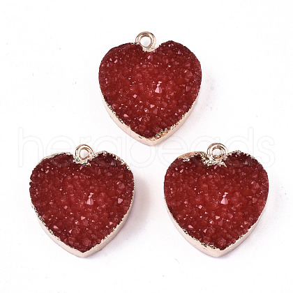 Druzy Resin Pendants RESI-S383-067B-1