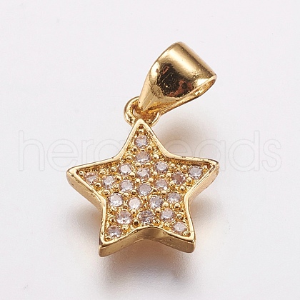 Brass Micro Pave Cubic Zirconia Charm ZIRC-E143-72G-1