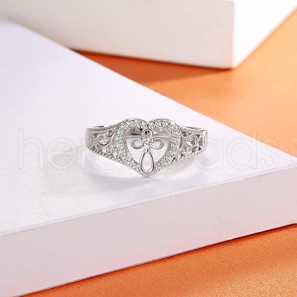 925 Sterling Silver Micro Pave Clear Cubic Zirconia Finger Rings for Women FS-WG35926-03-1