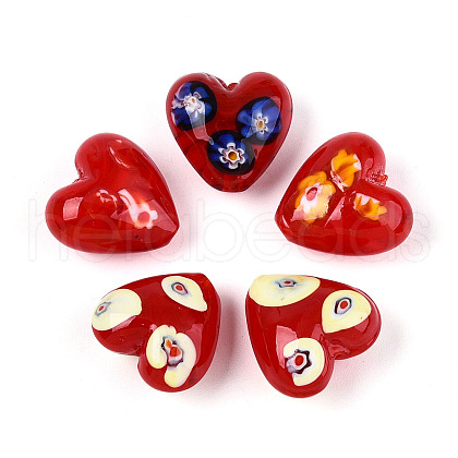 Handmade Millefiori Glass Beads LAMP-N024-43D-1