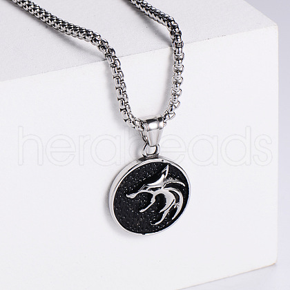 Retro Minimalist Fashion Stainless Steel Fox Pendant Punk Hip-hop Necklaces EJ9775-1-1