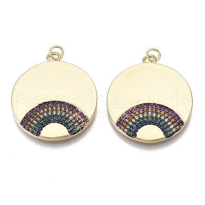Brass Micro Pave Cubic Zirconia Pendants ZIRC-N039-052-NF-1