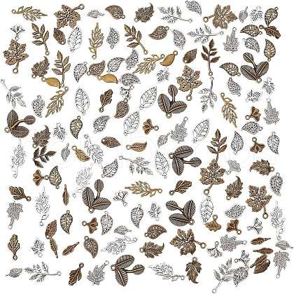 Tibetan Style Alloy Leaf Pendants TIBEP-PH0001-10-LF-1