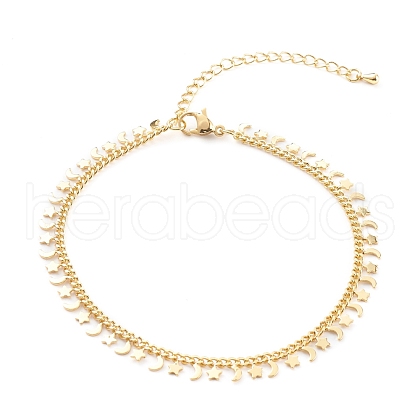 Brass Charm Anklets AJEW-AN00425-1