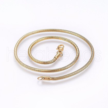 304 Stainless Steel Snake Chain Necklaces NJEW-F226-02G-01-1