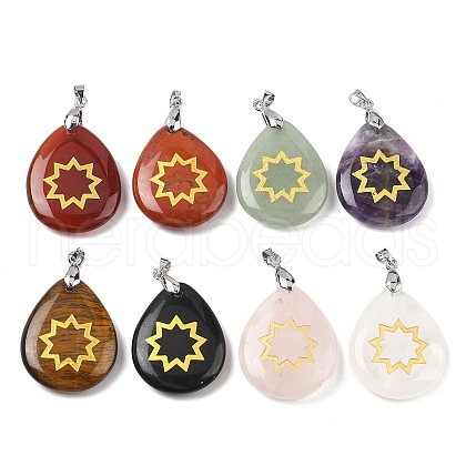 Natural Mixed Gemstone Pendants G-F786-09G-1