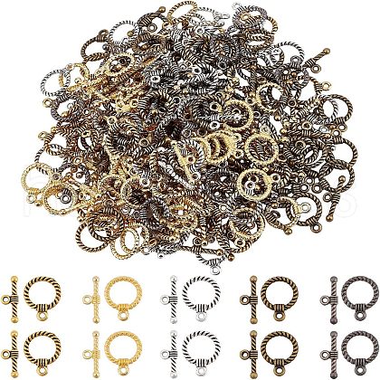 Tibetan Style Toggle Clasps TIBE-FH0001-06-NR-1