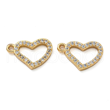 Rack Plating Brass Micro Pave Clear Cubic Zirconia Charms KK-Z045-14G-1