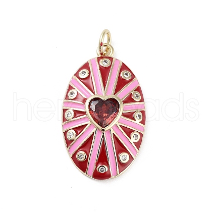 Rack Plating Brass Micro Pave Clear Cubic Zirconia Pendants X-KK-H474-23G-04-1