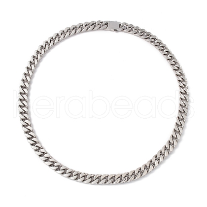 Non-Tarnish 304 Stainless Steel Curb Chains Necklace for Women NJEW-E155-08P-01-1
