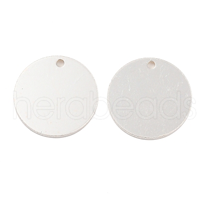925 Sterling Silver Blank Flat Round Charms STER-F057-01S-02-1