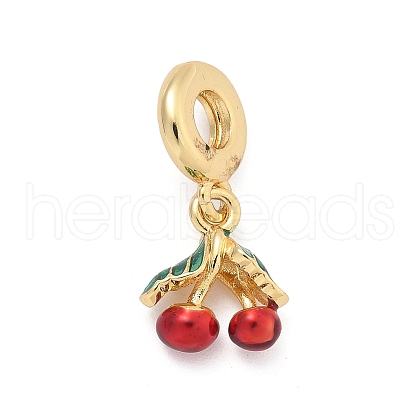 Brass Enamel European Dangle Charms KK-Q055-01G-1