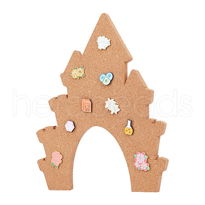 Castle Wall Mounted Brooch Jewelry Display Cork Tray AJEW-WH0433-01C-1