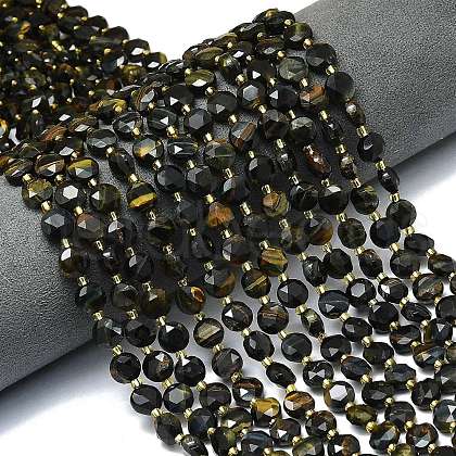 3-Color Dyed Natural Tiger Eye Beads Strands G-C116-A82-02-1