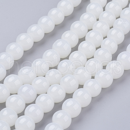 Imitation Jade Glass Beads Strands X-DGLA-S076-10mm-21-1