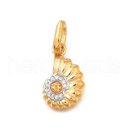 Brass Micro Pave Cubic Zirconia Pendants KK-S517-01C-G-1