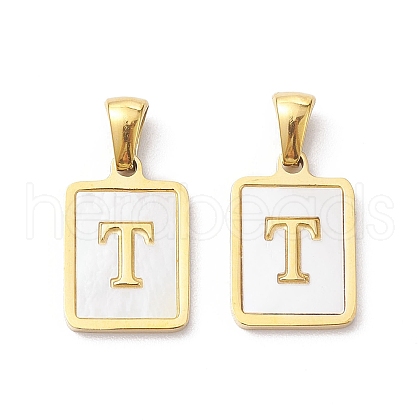 Ion Plating(IP) 304 Stainless Steel Pave Shell Pendants STAS-G327-01G-T-1