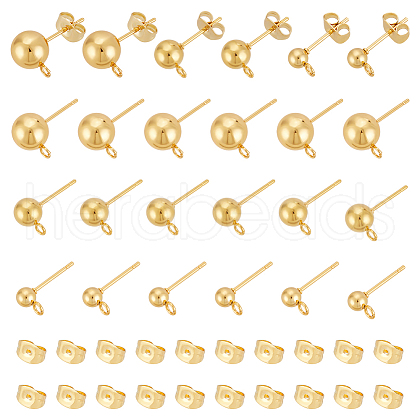 Unicraftale 30Pcs 3 Style 304 Stainless Steel Stud Earring Findings STAS-UN0022-73-1