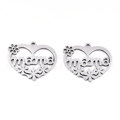 Mother's Day 201 Stainless Steel Pendants STAS-S081-080-1