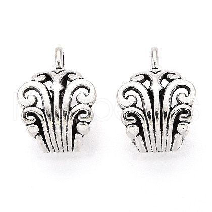 Flower Tibetan Style Alloy Tube Bails TIBE-Q046-04AS-LF-1