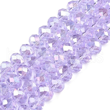 Electroplate Glass Beads Strands X-EGLA-A044-T8mm-B17-1