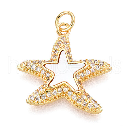 Brass Micro Pave Clear Cubic Zirconia Pendants KK-N268-69G-1