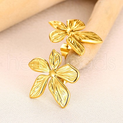 304 Stainless Steel Stud Earrings EJEW-S257-01G-1