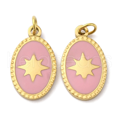 304 Stainless Steel Enamel Pendants STAS-U061-23G-01-1