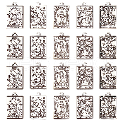  40Pcs 8 Style Tibetan Style Alloy Pendants FIND-NB0003-49-1