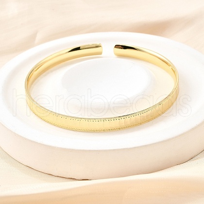 Brass Cuff Bangles for Women BJEW-G742-02G-1