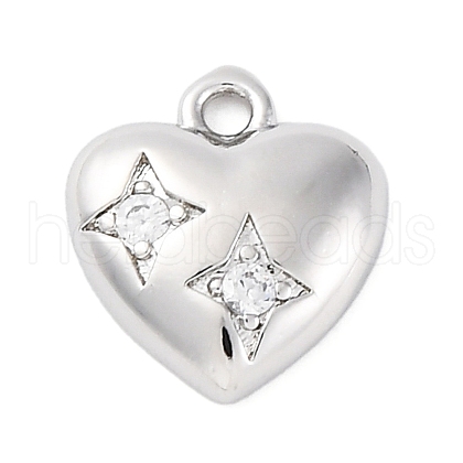 Brass Micro Pave Cubic Zirconia Charms KK-A240-21P-1